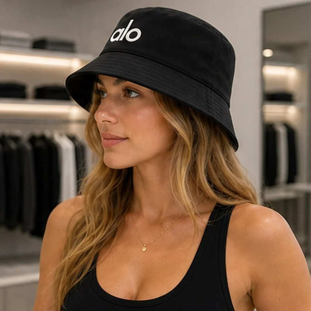 ALO Yoga Black Workout Bucket Hat Sporty